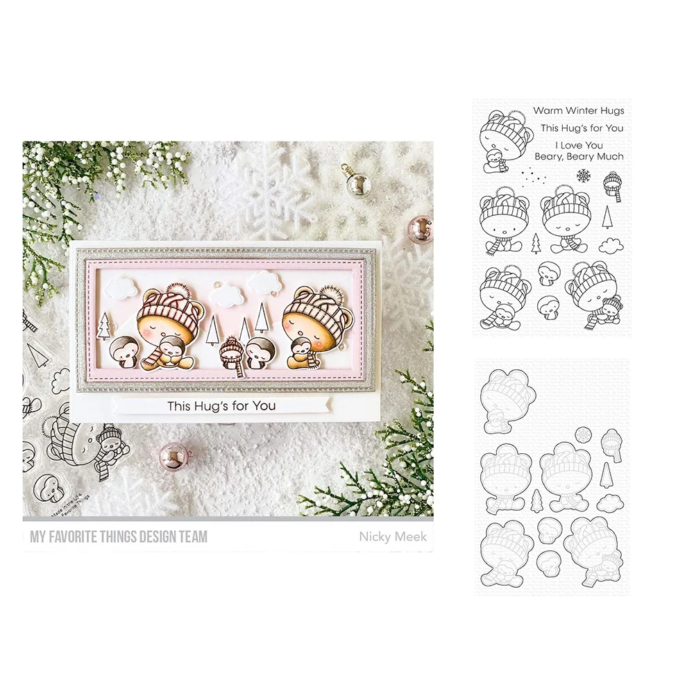 

Diy Crafts Molds Reusable This Hugs for You Metal Cutting Dies Clear Stamp Set Scrapbooking Diary Decoration Embossing Folders