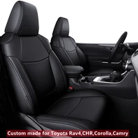 custom fit car accessories seat covers for 5 seats full set top quality leather specific for toyota rav4 corolla chr camry