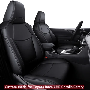 custom fit car accessories seat covers for 5 seats full set top quality leather specific for toyota rav4 corolla chr camry free global shipping