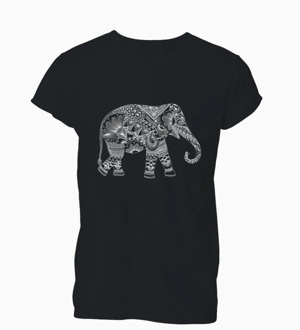 Модная мужская футболка Мужская Летняя Повседневная С Рисунком Слона и хны Милая