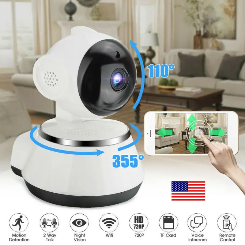 V380 1080/720P HD Беспроводная умная видеокамера с wi-fi домашняя ИК Веб-камера ночного видения HD Беспроводная IP камера