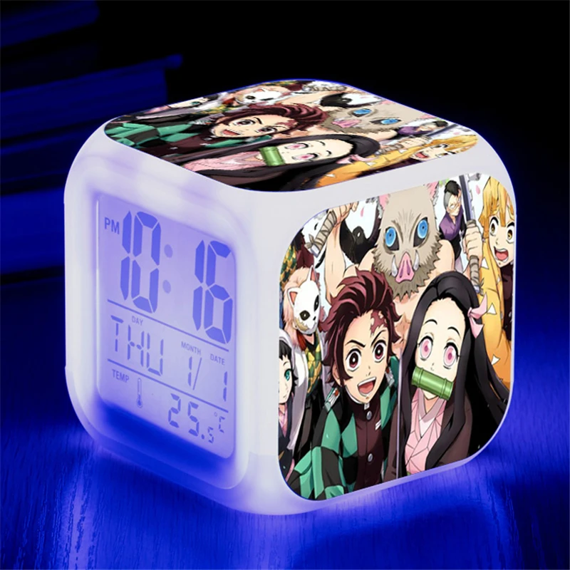 Аниме Demon Slayer Kimetsu No Yaiba Kamado Tanjirou Nezuko цифровые будильники фигурный светильник