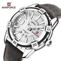 naviforce luxury brand watches for men military sports luminous day and date display leather waterproof men quartz wrist watches