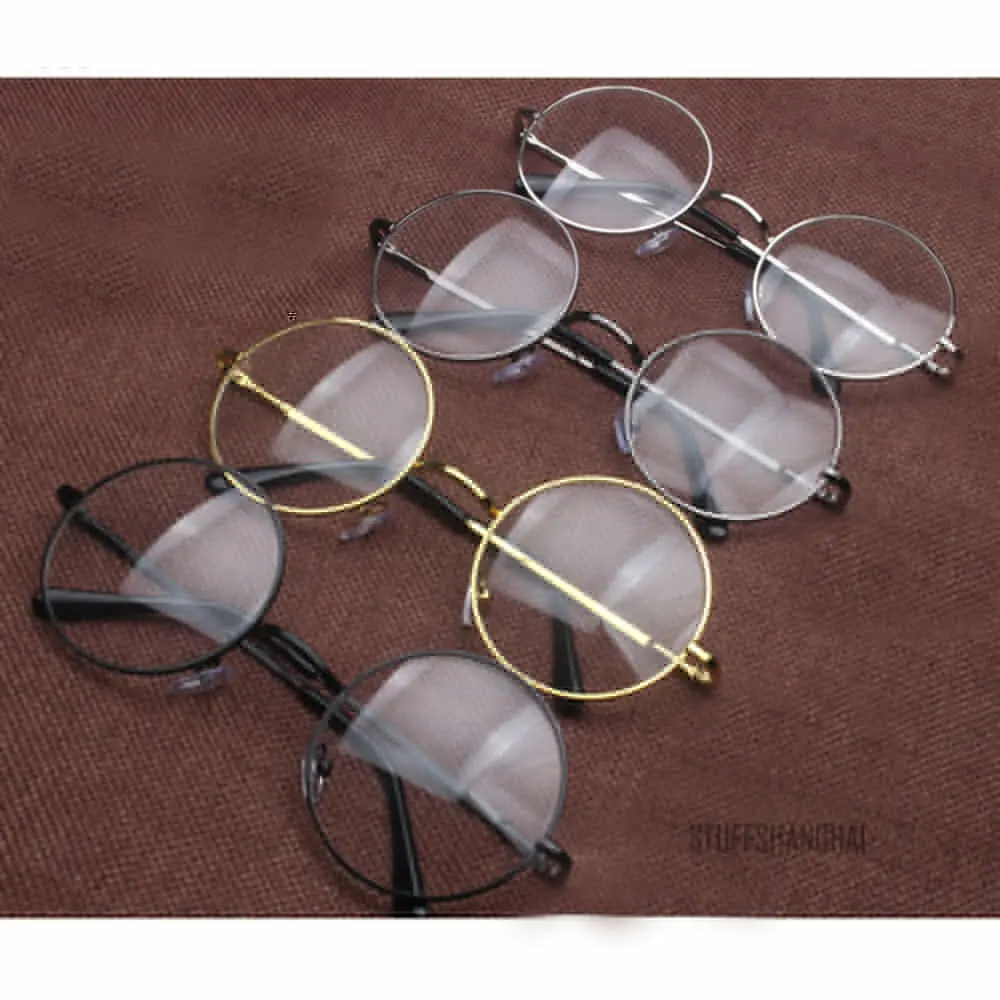 

Очки с прозрачными линзами в стиле хиппи, круглые солнцезащитные очки в металлической оправе, очки для чтения, модная новинка, разноцветная ...