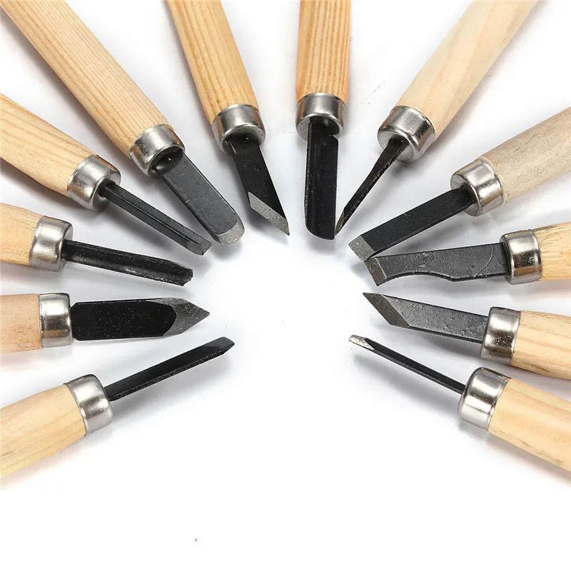 12pcs/set Wood Lathe Handle Carpenters Carving Chisels Kit DIY Hand Tools Set High Quality Dropshipping|tool ac|chisel sharpening tooltool gerber |