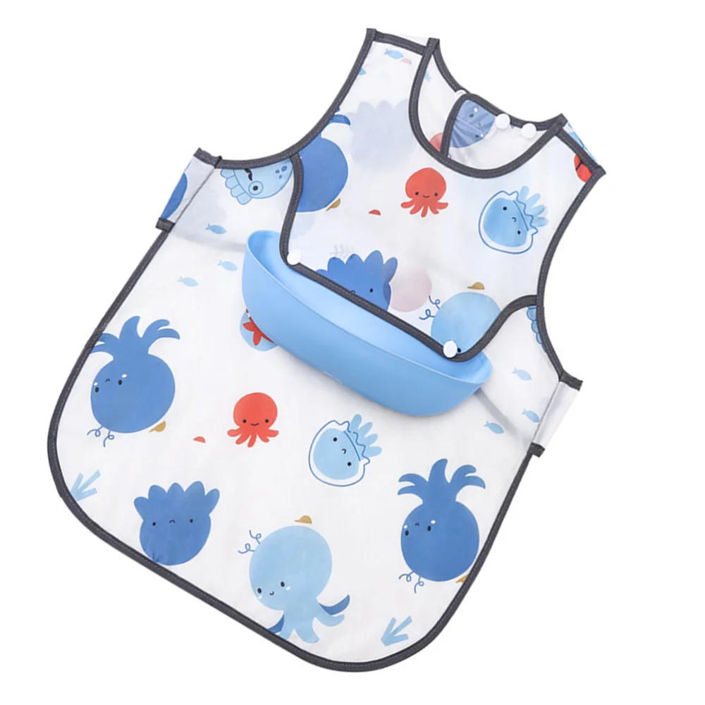 

Waterproof Infant Bibs Cartoon Baby Dinning Accessories Hook and Loop Bib