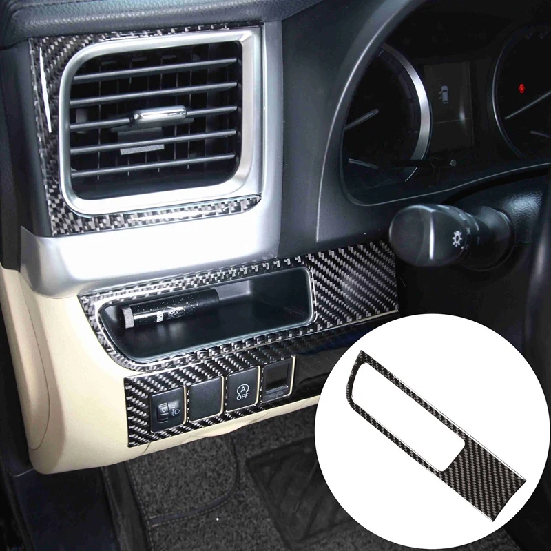

Carbon Fiber ABS Left Driver Side Card Slot Panel Cover Trim Decoration Stickers for Toyota Highlander 2015-2018
