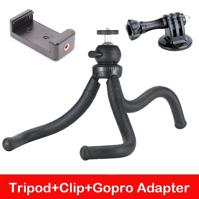 Ulanzi MT-07 Octopus FlexibleTripod 360 панорамная шаровая Головка Для iPhone XS X, монопод для Nikon Canon DSLR камеры Gopro Hero - Цвет: Tripod with Adapter