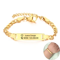 kids personalized engrave bracelets for baby anti allergy stainless steel custom infant baptism gifts jewelry