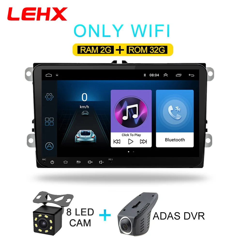LE-VW-32G-CAM-DVR Автомобиль Android 8,1 радио gps мультимедийный плеер для Volkswagen Skoda Octavia golf 5 6 touran passat B6 polo tiguan yeti Быстрый диаметр - Цвет: LE-VW-32G-CAM-DVR