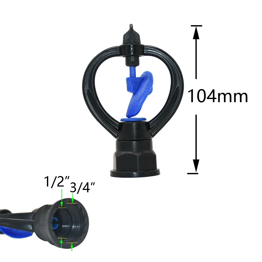 Aspersor de agua de rosca hembra para jard&iacute;n, rociador giratorio de 1/2, 3/4 pulgadas, 360 grados, para granja, 20 unidades-2