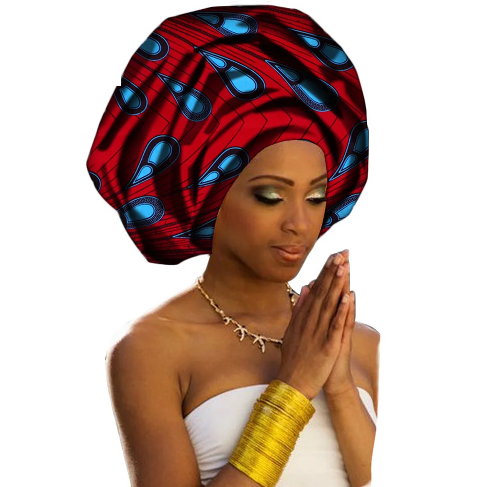 

Turban Wax Fabric Headwrap Shawls Ankara Bonnets Accessories Bandanas Lady Hijab Scarf Hat Long Tail Cap South Africa Wedding
