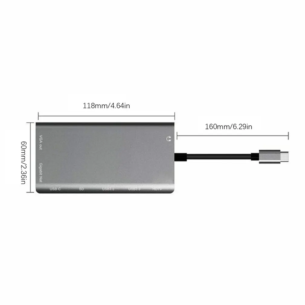Устройство для чтения sd-карт Usbc в Rj45 Lan 4K Hdmi Vga 2Usb 3 0 8 1 концентратор-адаптер Type C Macbook