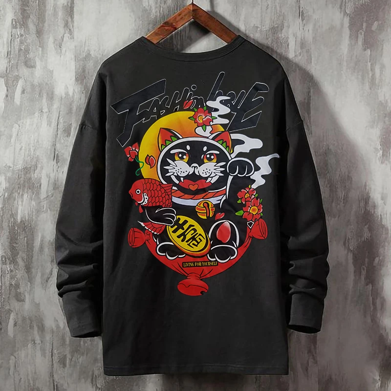 

2019 Autumn Slim Streetwear o neck T Shirt Men Casual Tops&Tees Vintage Blue Long Sleeve Pullover shirt Homme Plus Size 2XL-9XL