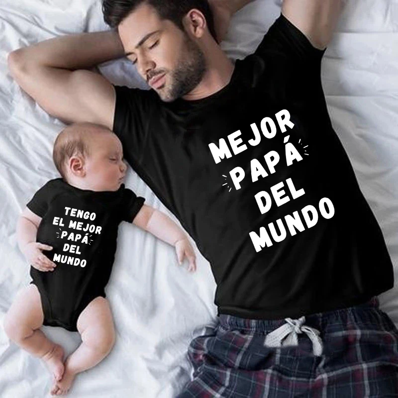 El mejor pap&aacute; del mundo, Tengo el mejor pap&aacute; del mundo, padre e hijo, hija, camisas a juego, padre y beb&eacute;, apariencia familiar, regalo-0