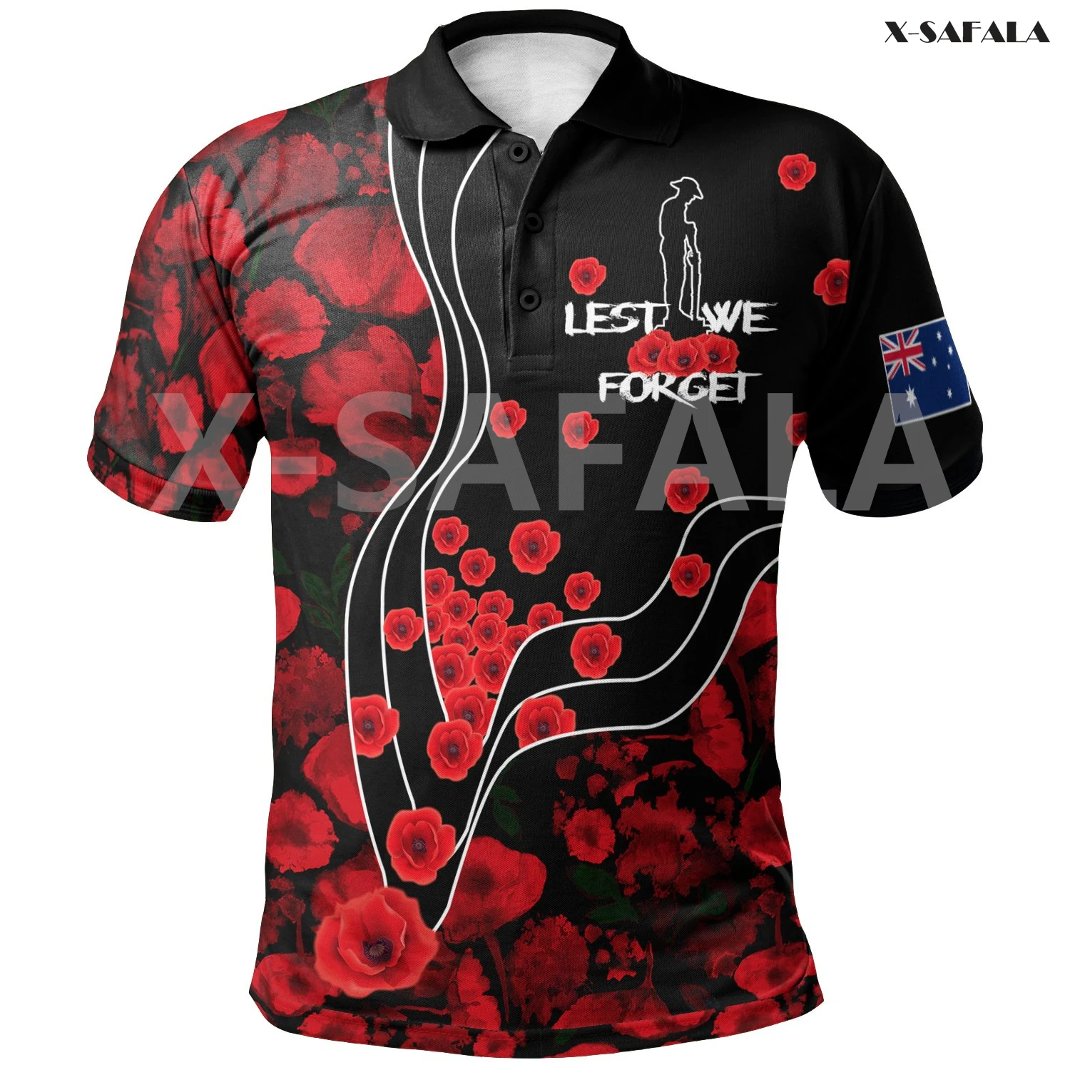 

Australia Anzac Day 2022 Flowers Naidoc 3D Full Printed Men Women Thin Polo Shirt Collar Short Sleeve Street Wear Casual Tee