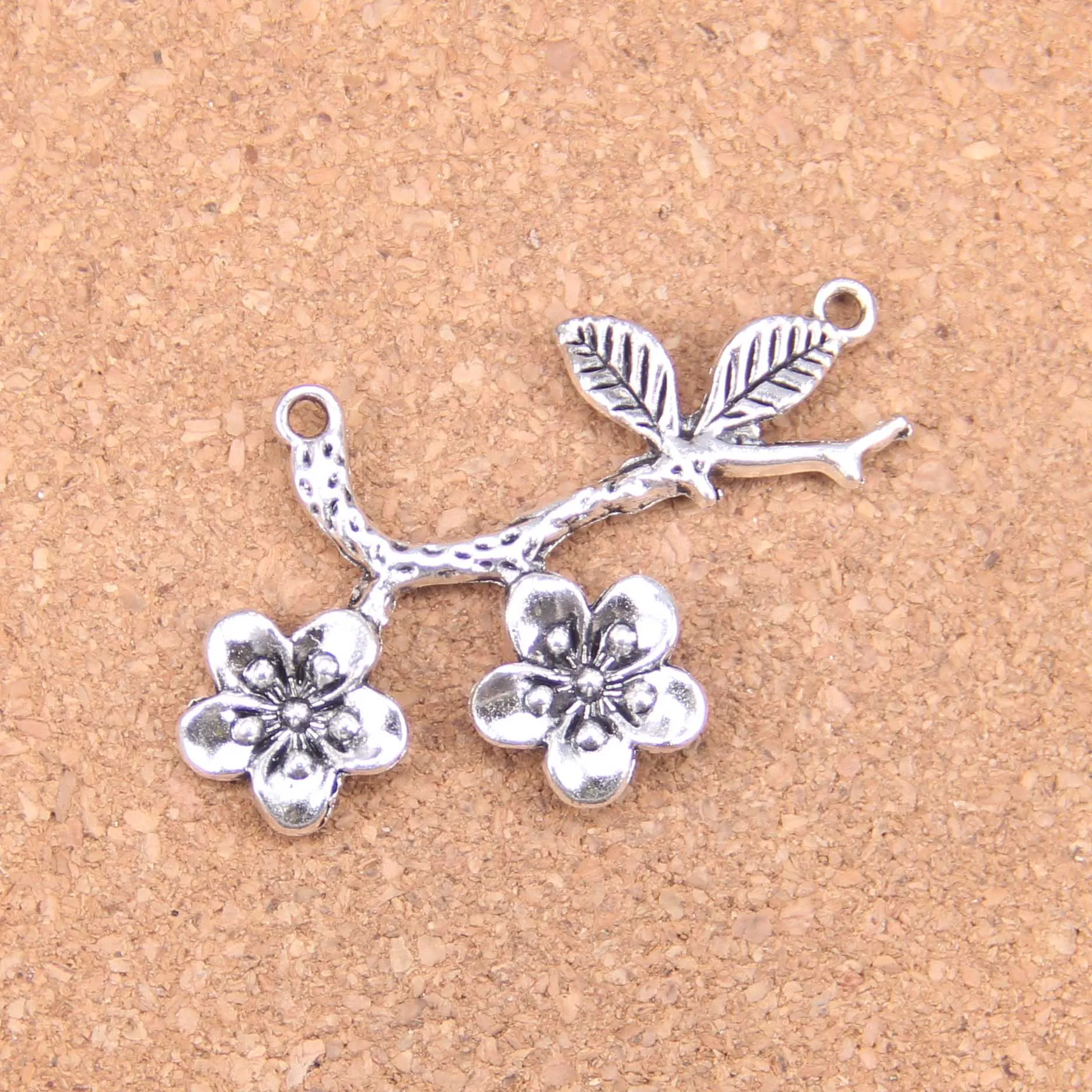 

20pcs Charms flower branch 50x31mm Antique Pendants,Vintage Tibetan Silver Jewelry,DIY for bracelet necklace