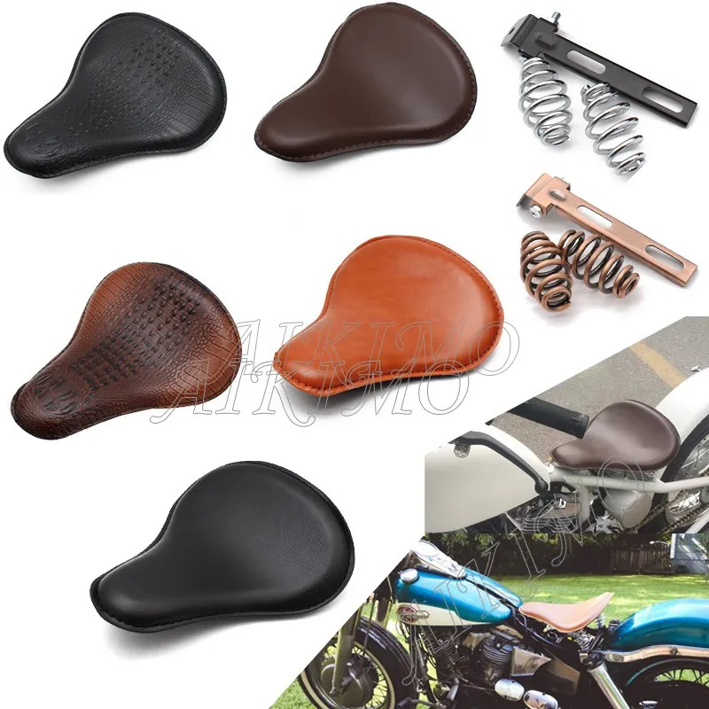 Motorcycle Leather Solo Passenger Seat Cover Cowl Pad For Harley Sportster Bobber Chopper Custom |