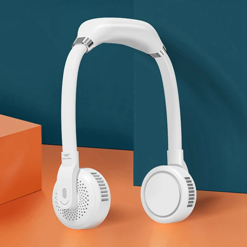 

USB Leafless Hanging Neck Fans Portable 2000Mah Rechargeable Battery Personal Fan Portable Low Noise Around the Neck Fan