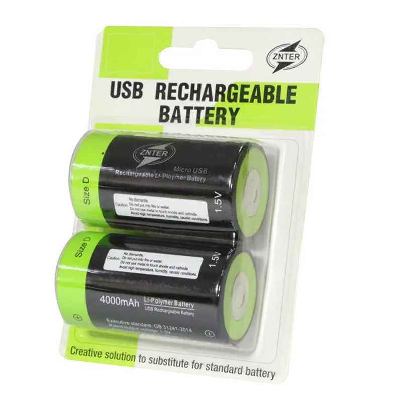 D size 4000mAh Lithium Battery Bateria Pilha Recarregavel 1.5v 2A Rechargeable Multifunctional Li-polymer | Электроника