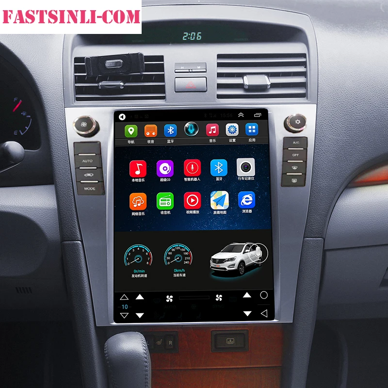 CarPlay Tesla стиль мультимедийный плеер Android8.1 вертикальный экран gps для Toyota Camry 2006-2012 радио gps навигация