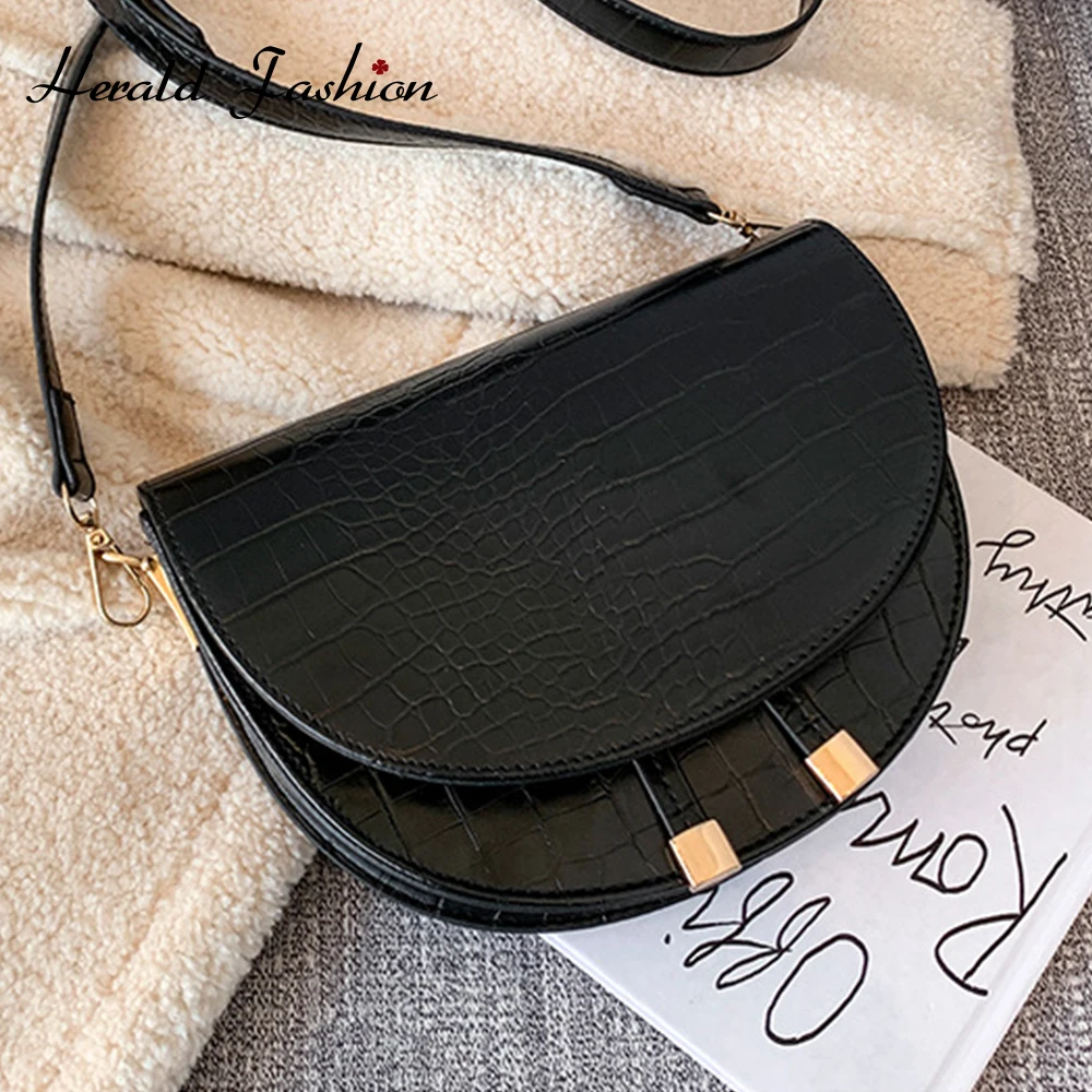Сумки через плечо с крокодиловым узором для женщин полукруглая сумка-мессенджер
