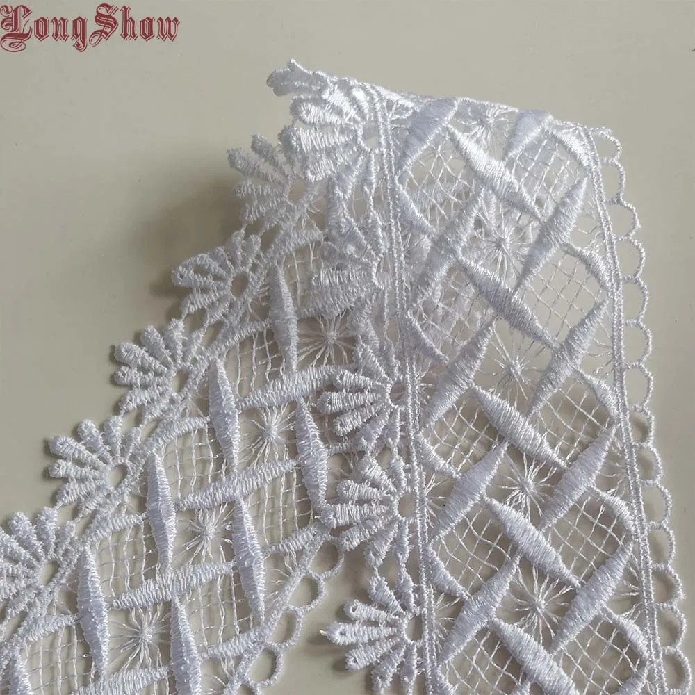 bleaching white 1 лот/10 ярдов 7 см ширина сплошной белый цвет Водорастворимые Вышитые Кружева отделка одежды Швейные кружева границы - Цвет: bleaching white