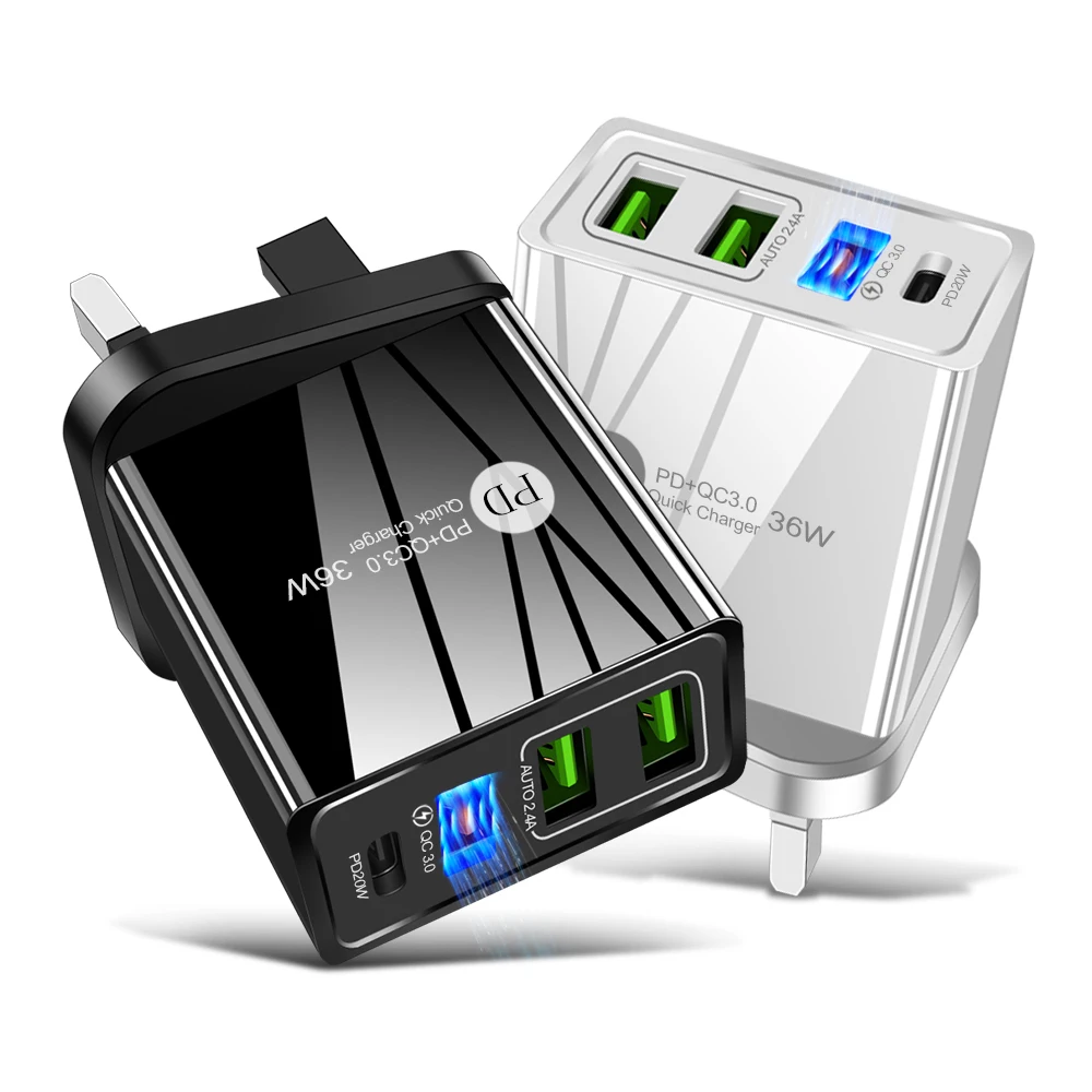 

PD QC 3.0 Quick Charger Adapter USB 5V 2A Fast Charging For Mobile Phone iPhone 12 Pro Samsung Xiaomi Huawei Tablets EU US UK