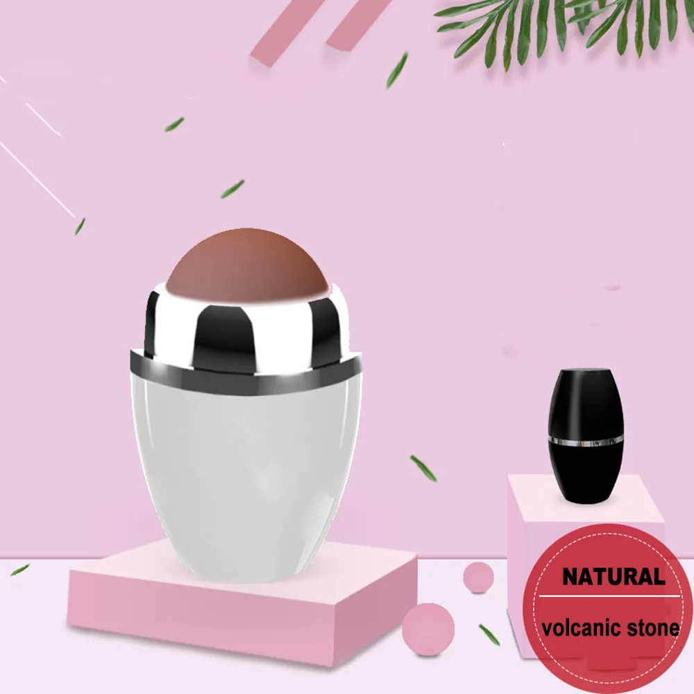 

Oil Control Volcanic Roller Portable Facial Cleaning Rolling Roller Reusable Natural Volcanic Stone Matte Makeup Skin Care Tool