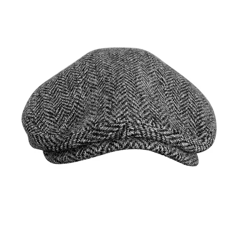 Мужские зимние высококачественные шапки газетчика из чистой шерсти восьмиугольная шапка в елочку Женская Стандартная шапка BLM318