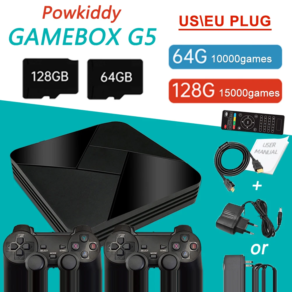 

Консоль игровая Powkiddy G5 S905L, 10000/15000 + игр, проводная/Беспроводная