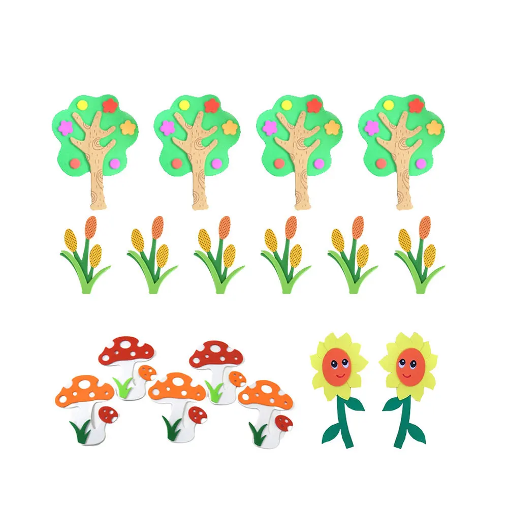 17 шт. растений дизайн стены Стикеры Классная доска макет Декор принадлежности