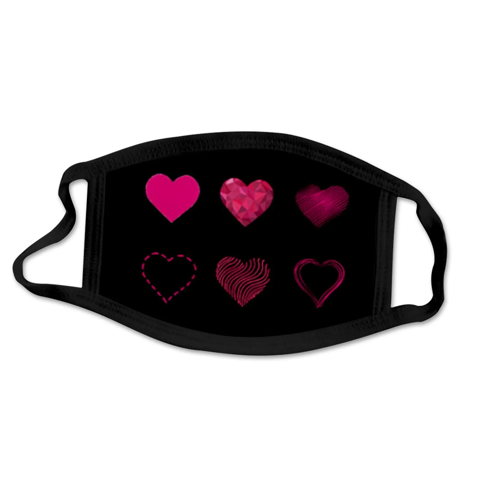 

6pcs Cotton Mouth Mask Washable Reusable Face Mask Adult Men Women Valentine's Day Print Outdoor Anti-dust Double-layer Masks
