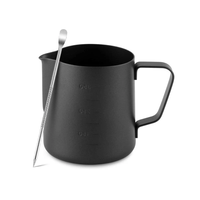 

Stainless Steel Milk Frothing Pitcher for Macchiato Cappuccino Latte Art,Include Latte Art Pen,Coffee Milk Frother,350ML
