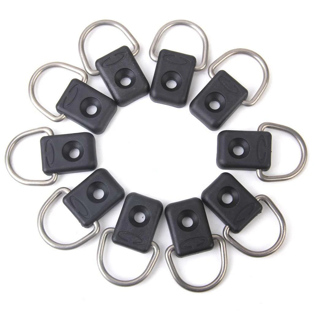 

10pcs Kayak Marine Water Sports Rigging Loop Buckle Canoe Pivoting D Ring Sailing Fishing Small Modern Camping Accessories