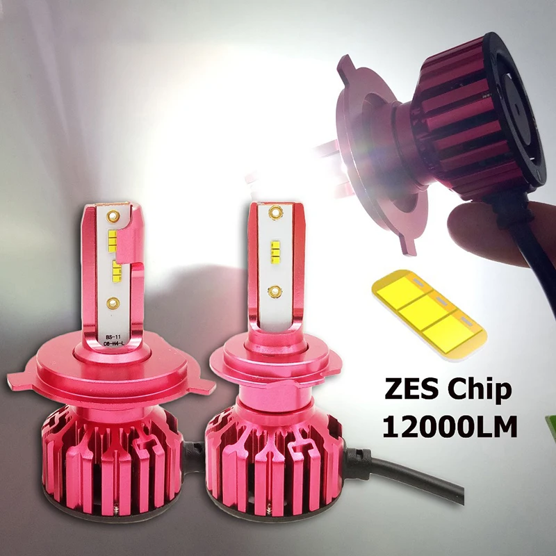 

2021 New LED Headlight 12000LM ZES Chip 6500K H1 H3 H7 H8 H9 H11 Low Beam/high Beam DC9-32V Car Headlight