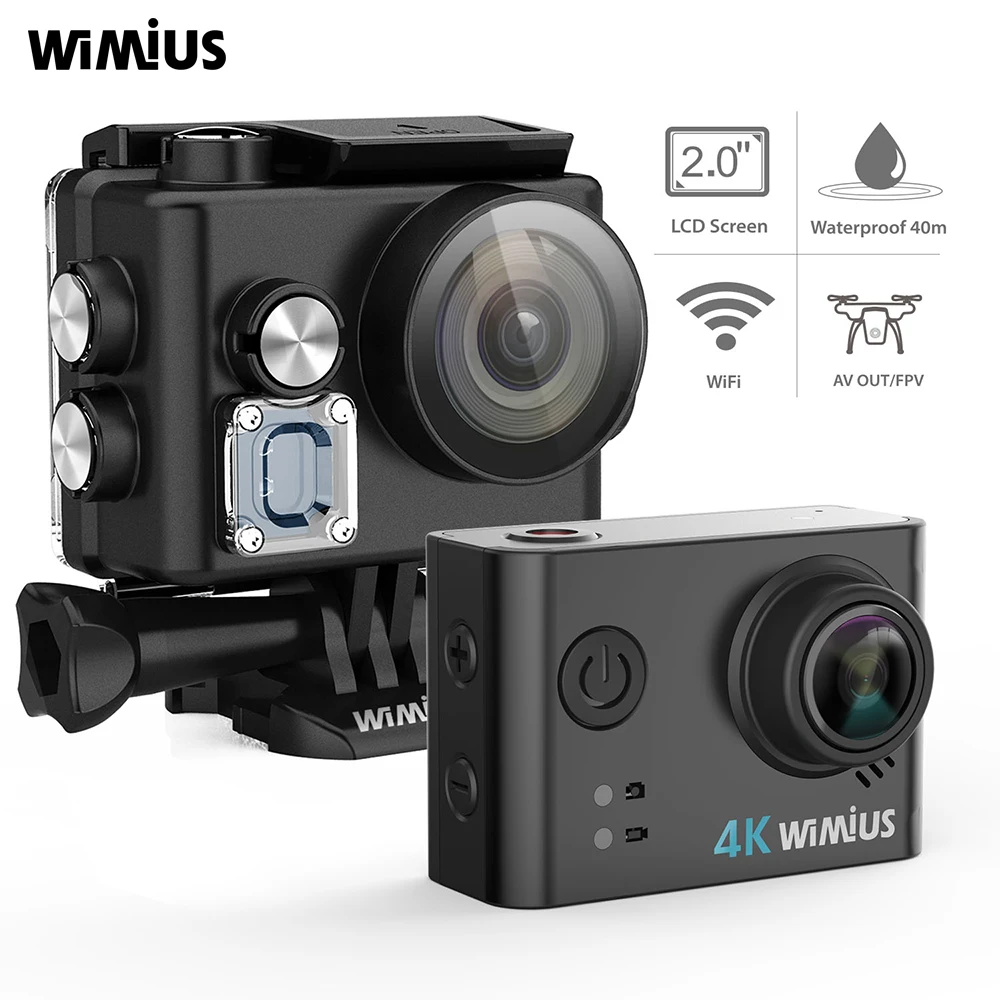 WIMIUS Ultra HD 4K Спортивная экшн 60 кадров в секунду 30 м Водонепроницаемая Экшн для