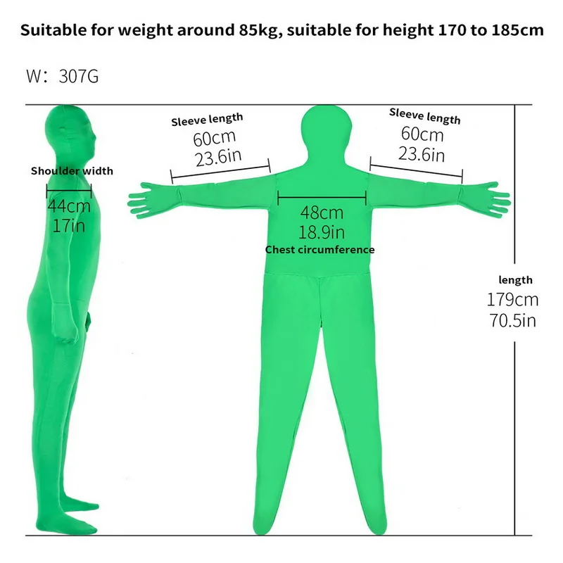 Stretchy Body Green Screen Suit Video Chroma Key Comfortable Background Invisible Effect Tight Suit Bodysuit Cosplay Costumes images - 6
