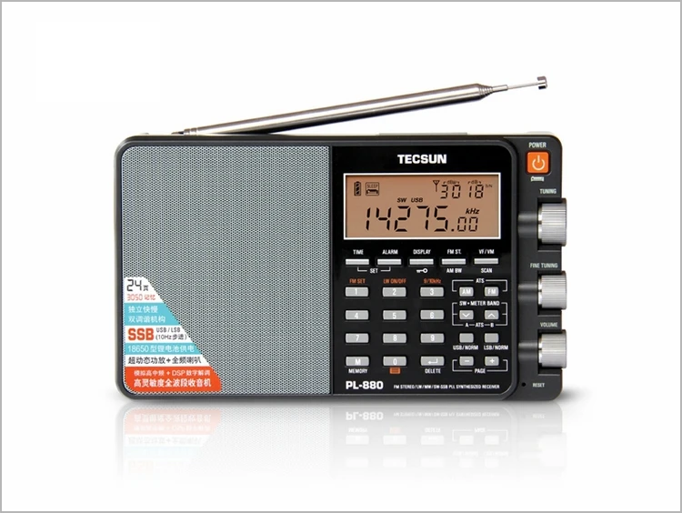 Tecsun портативное цифровое радио с полным диапазоном шумоподавления LW/SW/MW SSB PLL