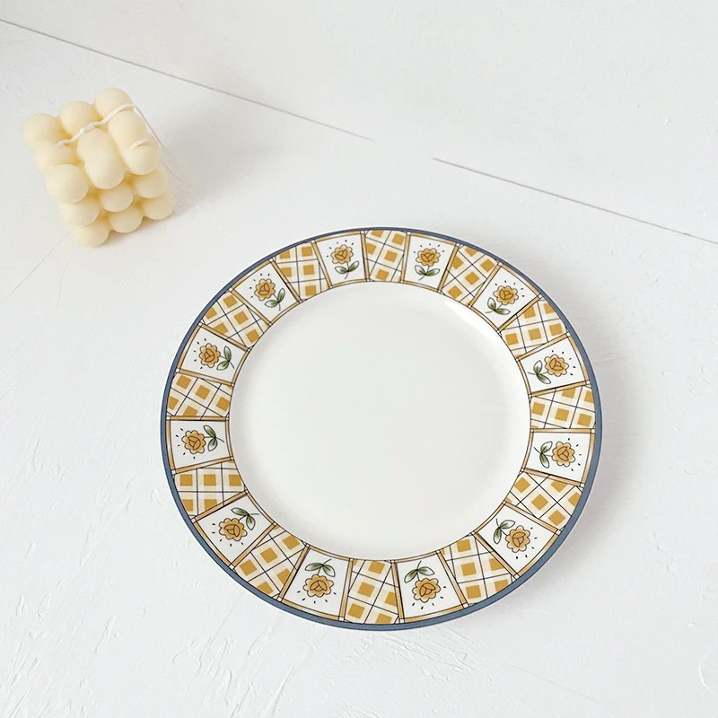 

Floral Pattern Cookie Pastry Decoration Plate Practical Ceramic Plate Cake Dessert Bread Dish Dishware Dinner Plate Kitchenware