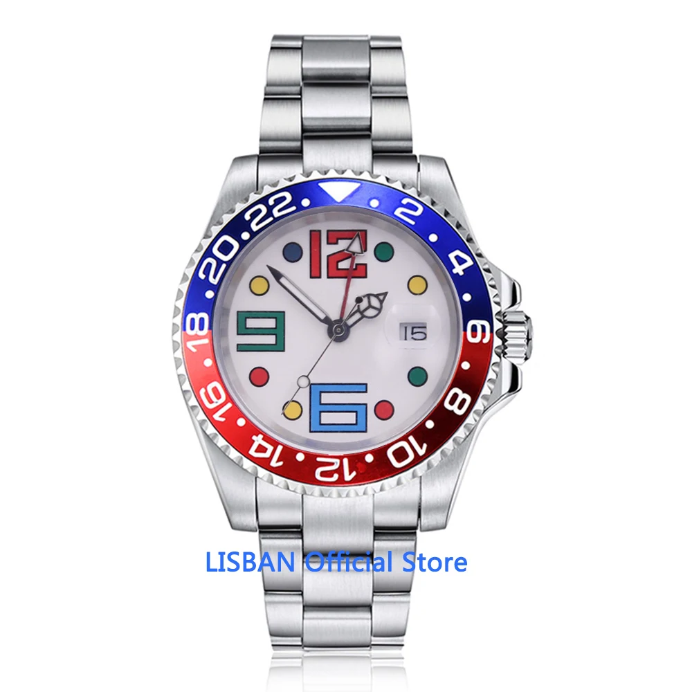 

Мужские автоматические механические часы 40 мм, роскошные Брендовые Часы с сапфировым стеклом, светящиеся водонепроницаемые наручные часы с календарем для мужчин