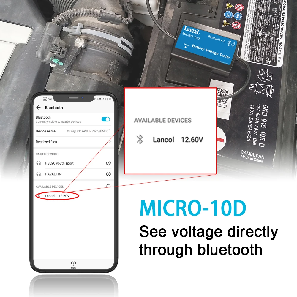 Lancol Micro10D новый обновленный мини цифровой вольтметр Вольтметр дисплей телефона с