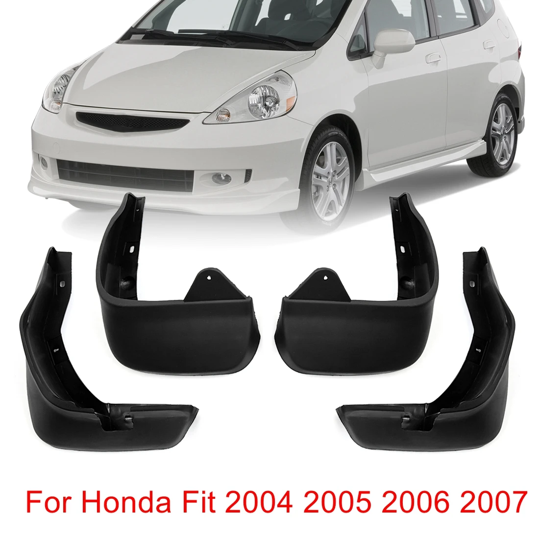 For Honda Fit 04-07 X AUTOHAUX 4 шт. черный пластиковый автомобиль переднее заднее крыло брызговики, Брызговики Набор для Honda Fit 2004 - Цвет: For Honda Fit 04-07