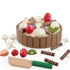 Деревянные детские кухонные игрушки, ролевые игрушки, режущий торт, Играйте в еду, детские игрушки, деревянные фрукты, кулинарные игрушки для детей, интересы на день рождения