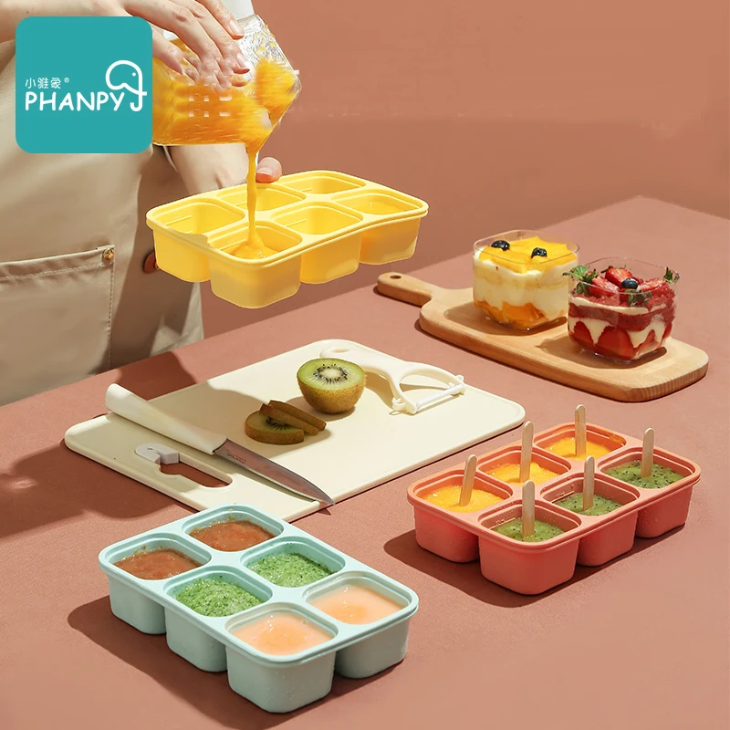 Phanpy Baby Food Supplement Box Silicone Food Container Baby Sealed Snack Box Portable Aliquot Frozen Ice Tray Mold