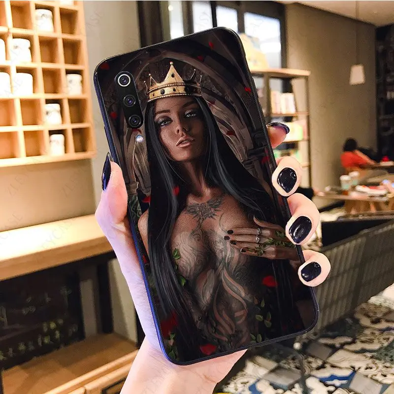 hot sexy sleeve tattoo girl phone case shell for xiaomi mi9t mi8se mi10pro mi6 note10 lite mia1 mia2 mia3 cc9pro cellphones free global shipping