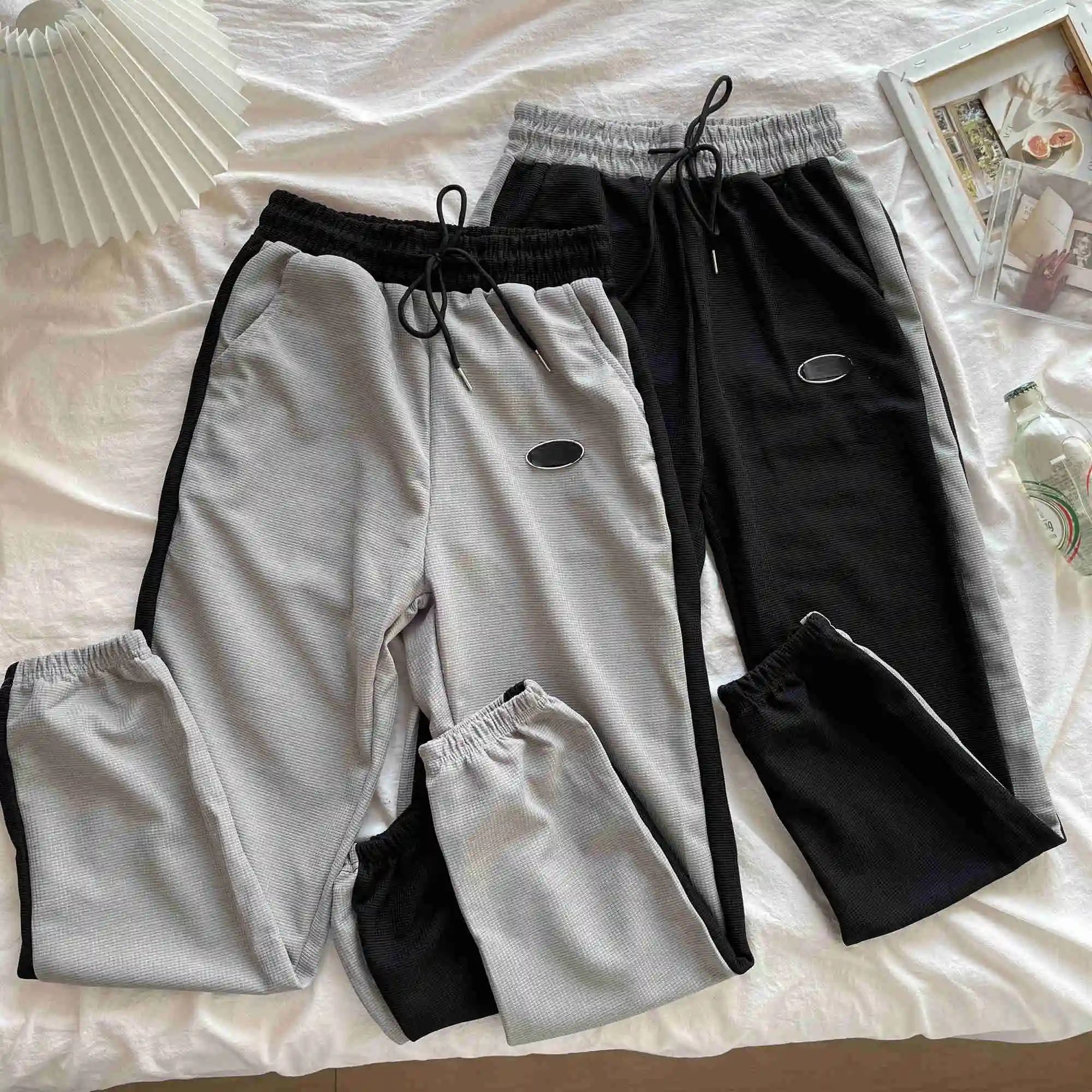 

Waffle Sweatpants Women's Autumn High Waist