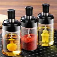 salt pepper soy sauce bottle spoon cover glass moisture proof honey seasoning bottle kitchen seasoning can