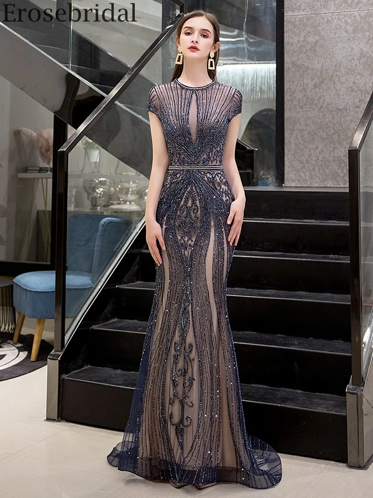 Erosebridal роскошное длинное платье для выпускного вечера с бисером 2020 элегантное