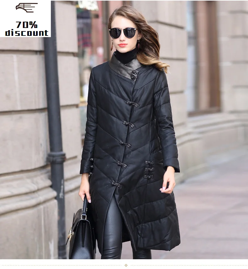 

Genuine Leather Jacket Winter Jacket Women Korean Long Down Jackets for Women Real Sheepskin Coat Chaqueta Mujer MY4036